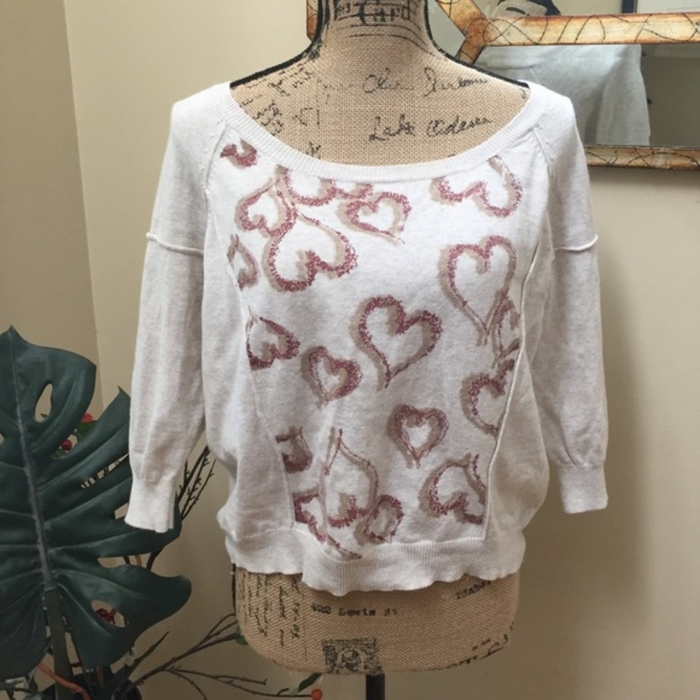 ❤️American Rag Top Stunning Soft Heart Print EUC - Picture 2 of 4